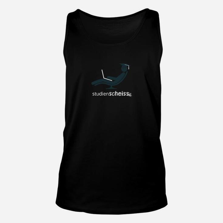 Schwarzes Unisex TankTop mit Studienscheiss Motiv & Liegestuhl-Design