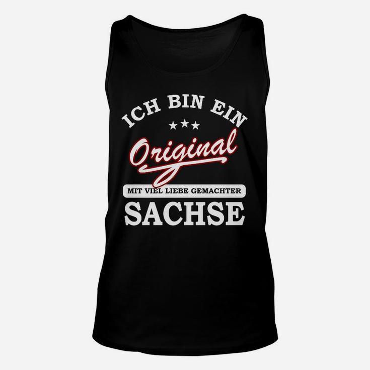 Schwarzes Unisex TankTop Original Sachse mit Liebe gemacht, Unisex