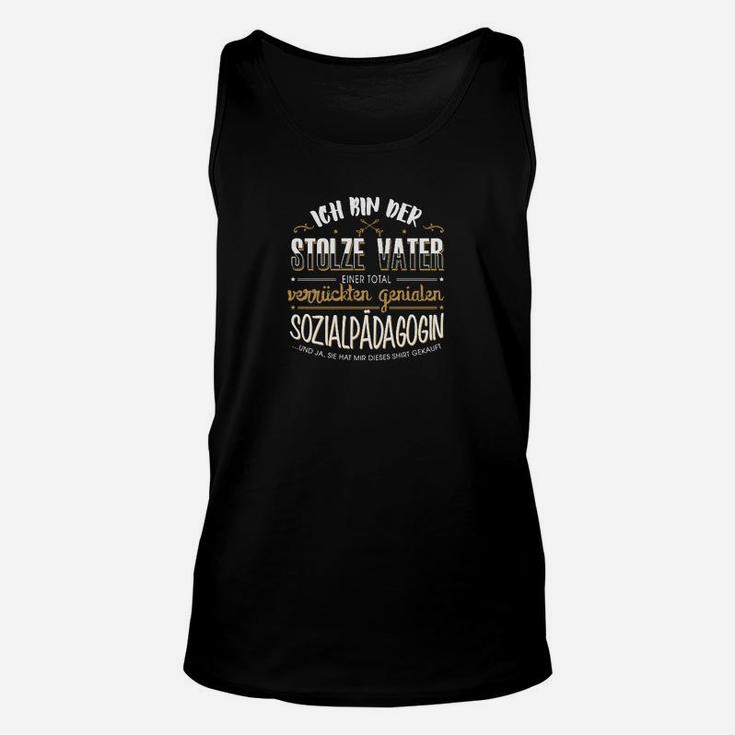 Schwarzes Unisex TankTop Sozialpädagogen Spruch, Geschenk für Pädagogische Fachkräfte