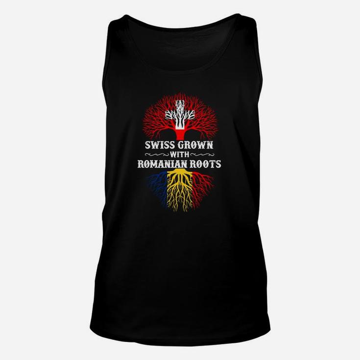 Schweizer Wurzeln Rumänisches Herz Grafik-Unisex TankTop, Unikat Design Tee