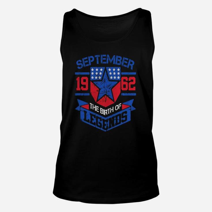 September 1962 The Birth Of Legends Gift For 60th Years Old Unisex Tank Top