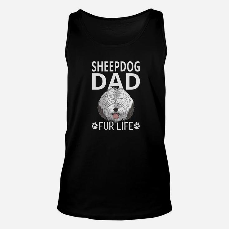 Sheepdog Dad Fur Life Dog Fathers Day Gift Pun Unisex Tank Top