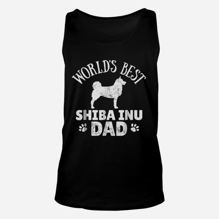 Shiba Inu Dad Dog Walking Unisex Tank Top