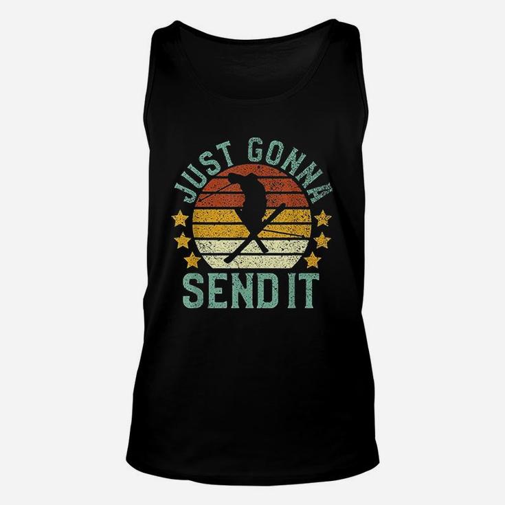 Skiing Just Gonna Send It Funny Vintage Ski Gift For Skier Unisex Tank Top