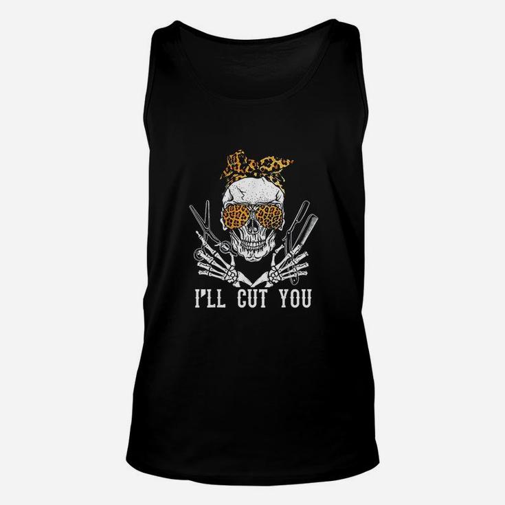 Messy Bun Skull Leopard Hairdresser I'll Cut outlet You Halloween Sweatshirt