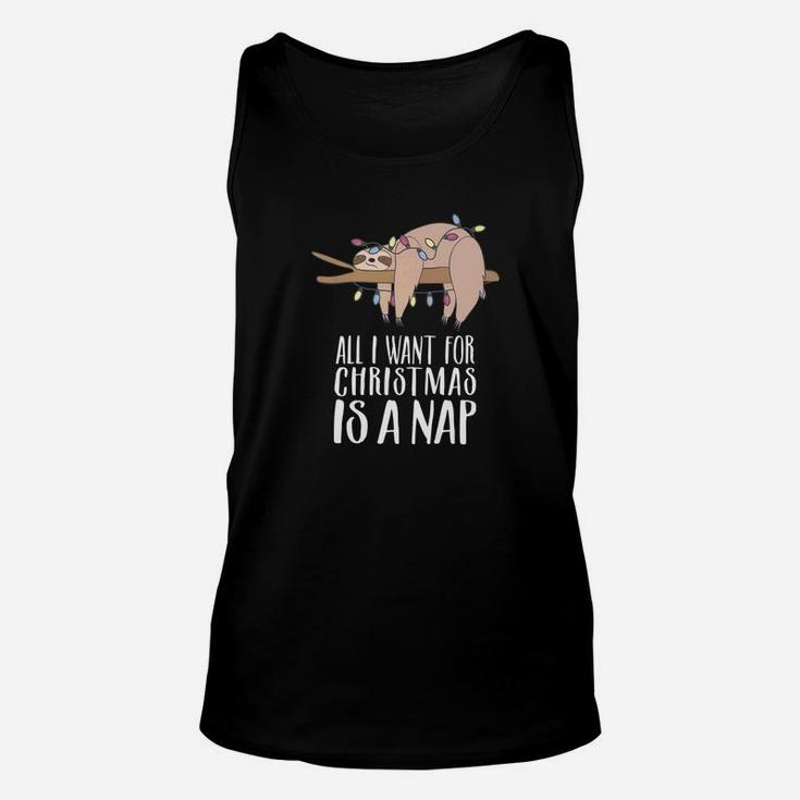 Sloth Christmas All I Want For Christmas Is A Nap Unisex Tank Top
