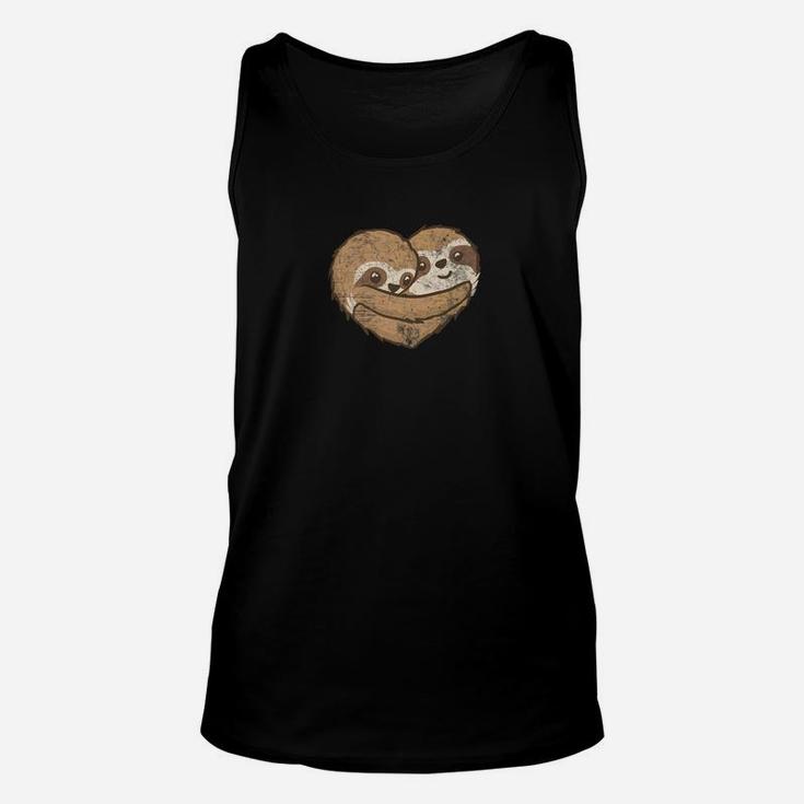 Sloth Heart Cute Valentines Day Gift Vintage Lover Unisex Tank Top