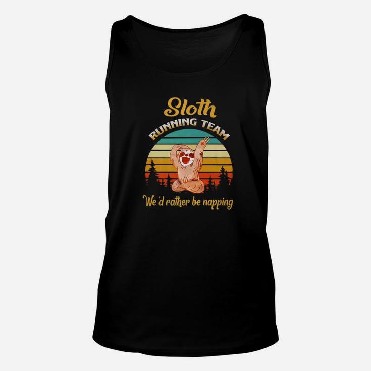 Sloth Running Team Wed Rather Be Napping Vintage Unisex Tank Top