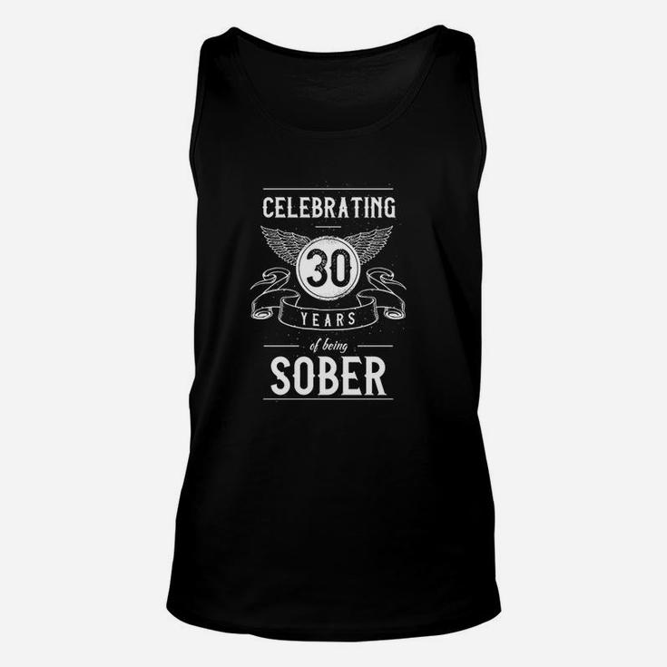 Sobriety Gift Recovery Anniversary 30 Years Sober Unisex Tank Top