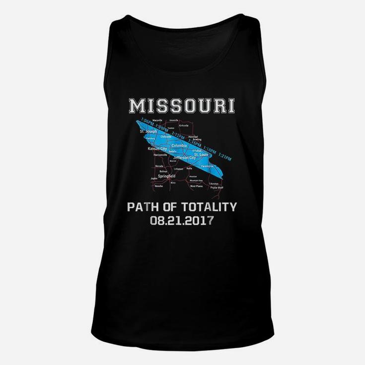 Solar Eclipse Missouri Road Map Path Of Totality Unisex Tank Top