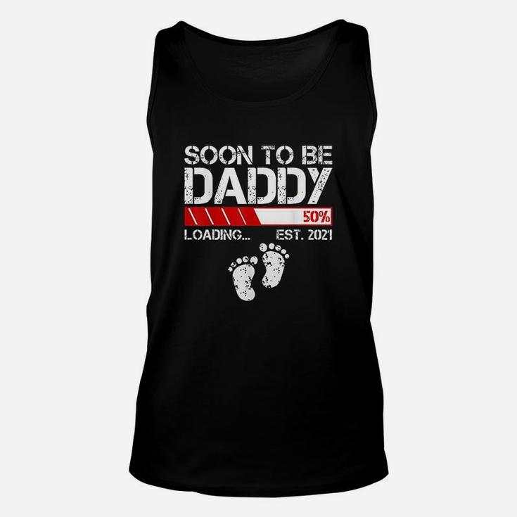 Soon To Be Daddy Est 2021 New Dad Vintage Gift Funny Daddy Unisex Tank Top