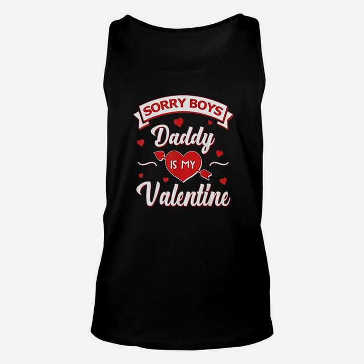 Sorry Boys Daddy Is My Valentine Baby Girl Gift Unisex Tank Top