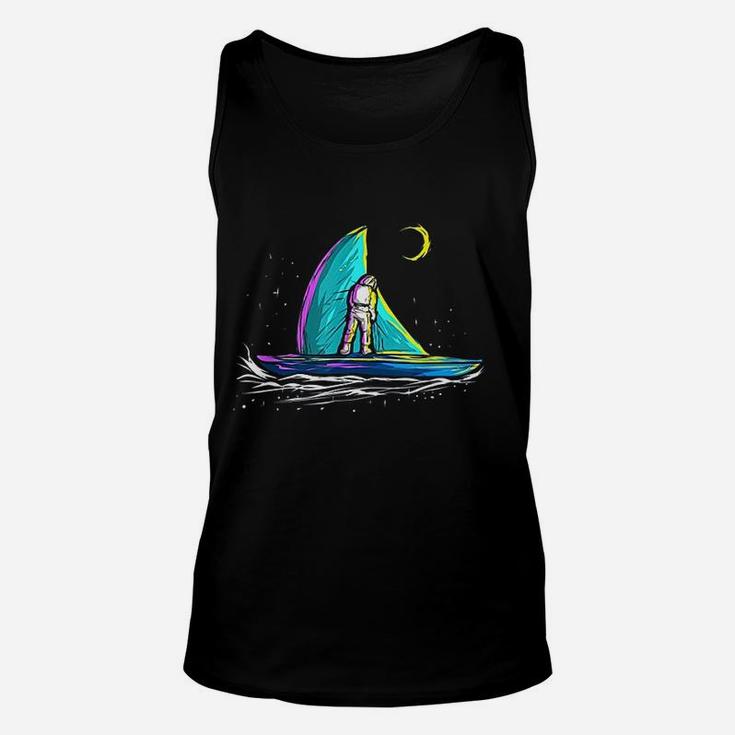 Space Astronaut Sail Boat Gift For Skipper Sailing Captain Unisex Tank Top