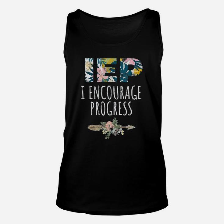 Sped Special Education I Encourage Progress Floral Unisex Tank Top
