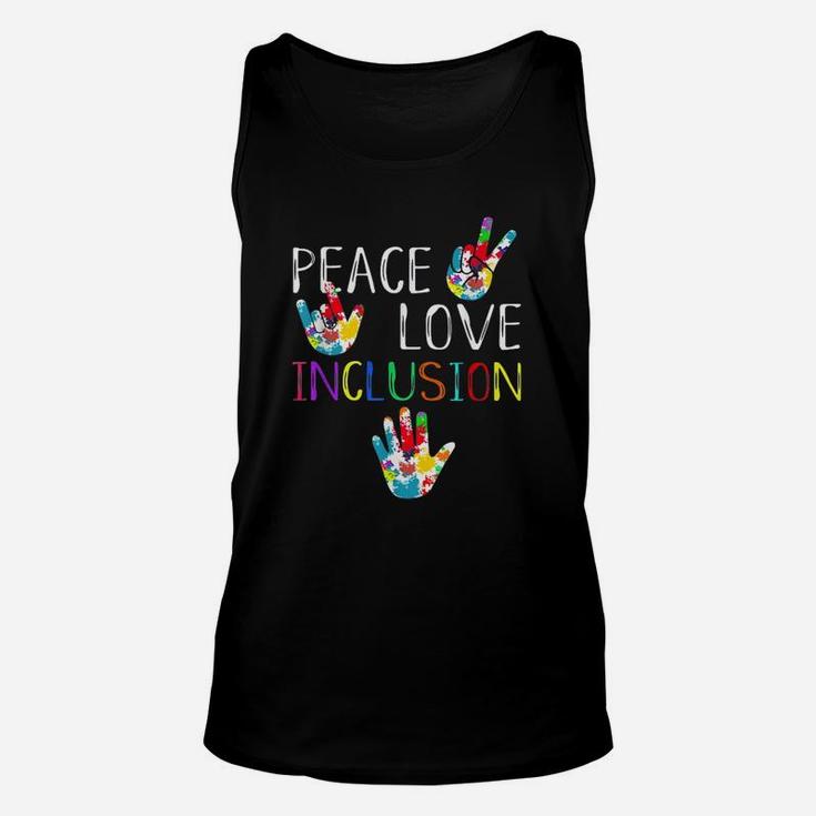 Sped Special Education Peace Love Inclusion Unisex Tank Top