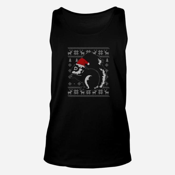 Squirrel Ugly Christmas Sweater Style Squirrel Xmas Unisex Tank Top