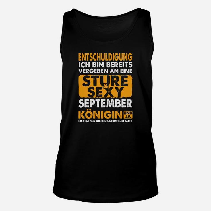 Stolze September Königin Unisex TankTop, Geburtstagsmode für Frauen