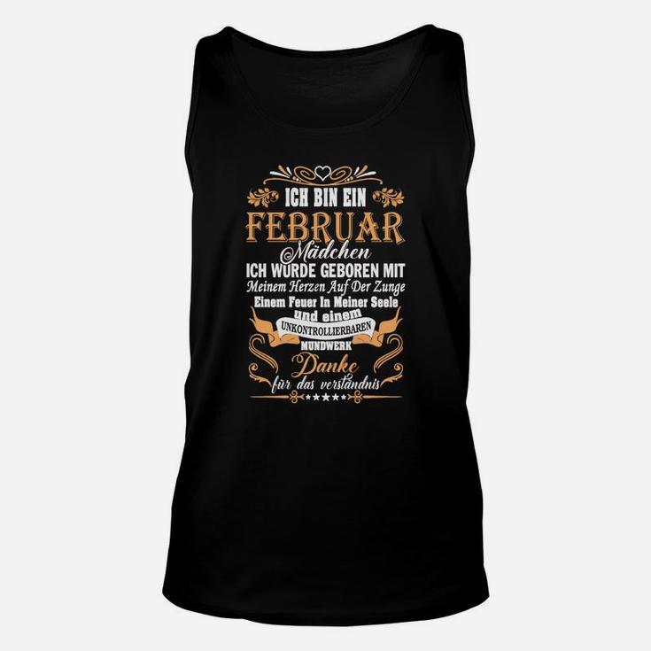 Stolzer Februar-Waldgeist Geburtstags-Unisex TankTop, Motivationsdesign