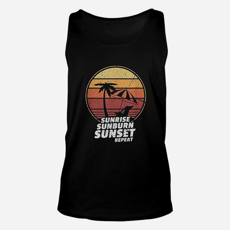 Sunrise Sunburn Sunset Repeat Vintage Vacation Beach Unisex Tank Top