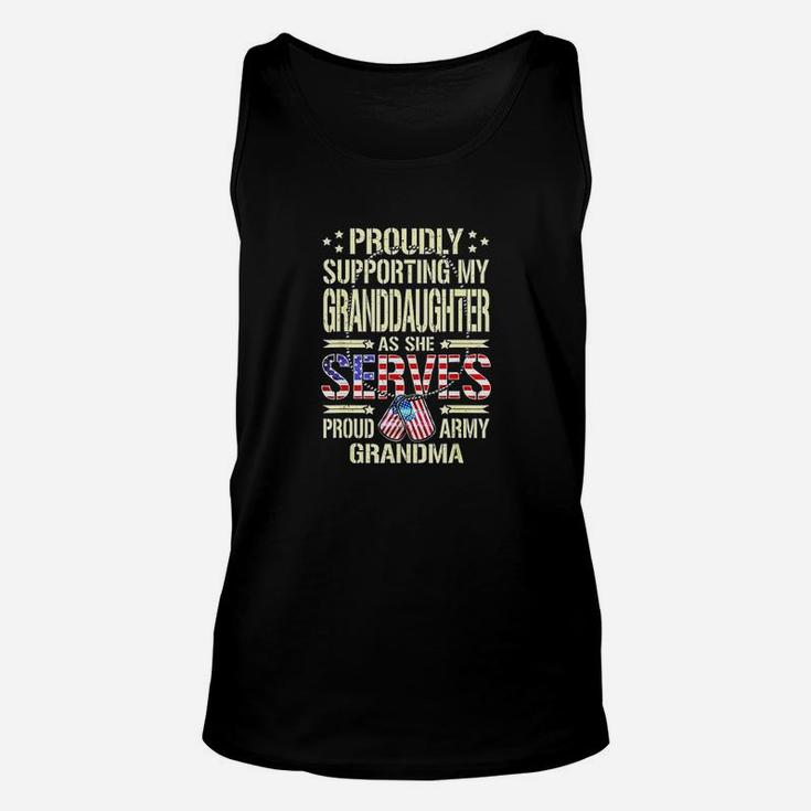 Support My Granddaughter As She Serves Proud Army Grandma Unisex Tank Top