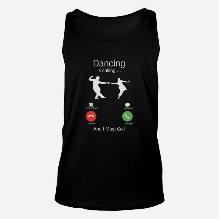 Tanzende Leidenschaft Unisex TankTop, Silhouetten-Design für Tanzbegeisterte