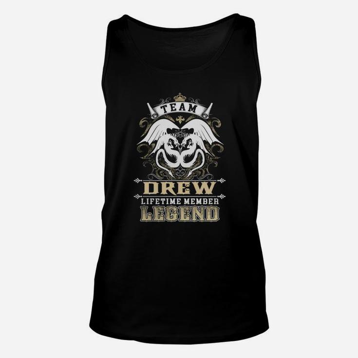 Team Drew Lifetime Member Legend -drew T Shirt Drew Hoodie Drew Family Drew Tee Drew Name Drew Lifestyle Drew Shirt Drew Names Unisex Tank Top