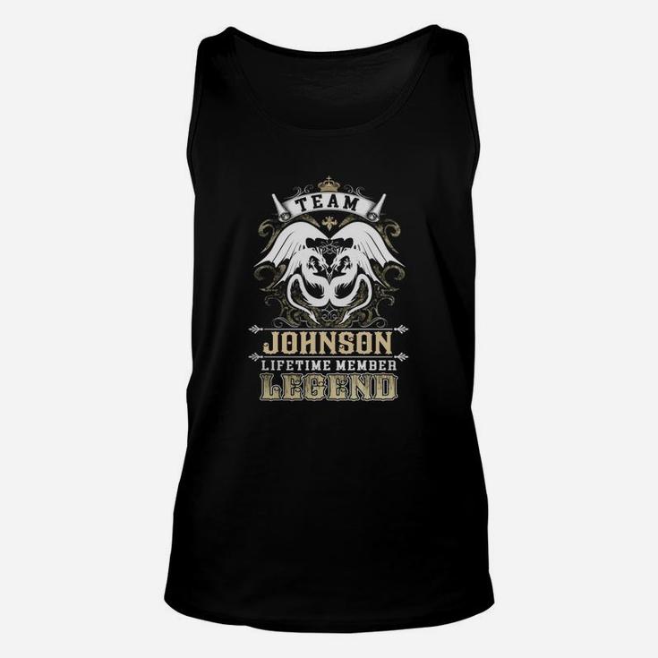Team Johnson Lifetime Member Legend -johnson T Shirt Johnson Hoodie Johnson Family Johnson Tee Johnson Name Johnson Lifestyle Johnson Shirt Johnson Names Unisex Tank Top