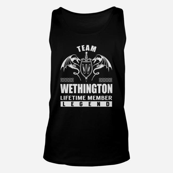 Team Wethington Lifetime Member Legend Name Shirts Unisex Tank Top