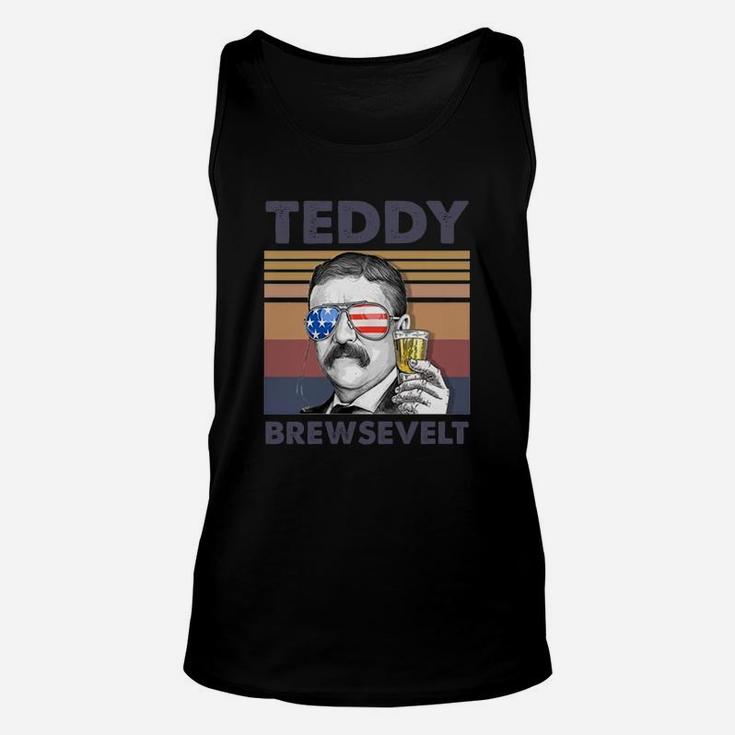 Teddy Brewsevelt Funny July 4th Gift Happy Fourth Of July Unisex Tank Top