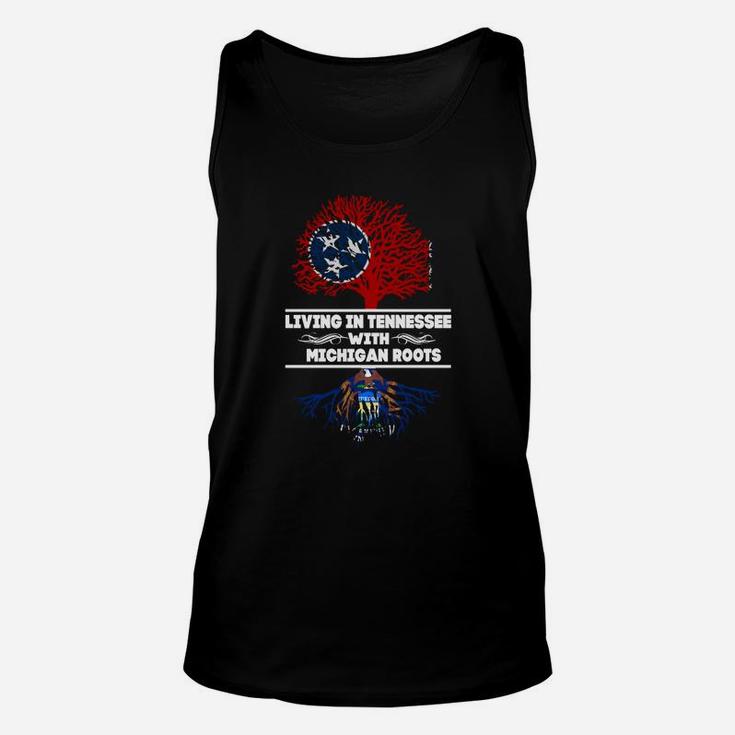 Tennessee With Michigan Roots Shirts Unisex Tank Top