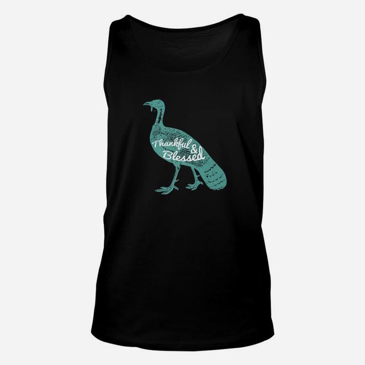 Thankful And Blessed Vintage Turkey Thanksgiving Unisex Tank Top