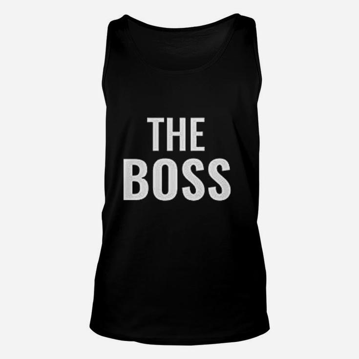 The Boss Funny Husband And Wife Matching Couples Unisex Tank Top