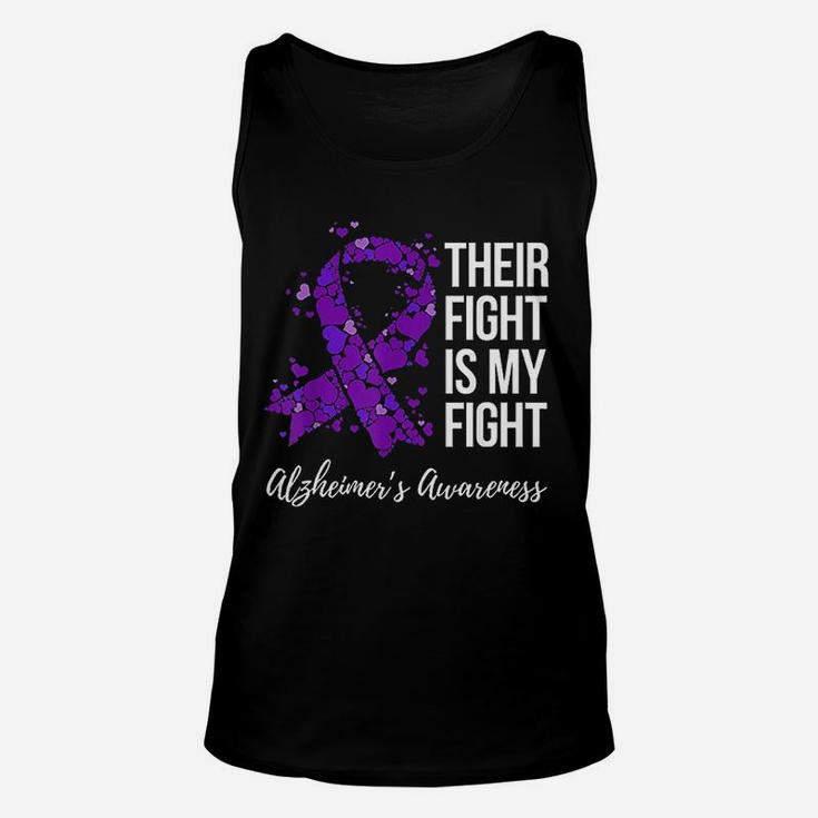 Their Fight Is My Fight Purple Ribbon Alzheimers Awareness Unisex Tank Top