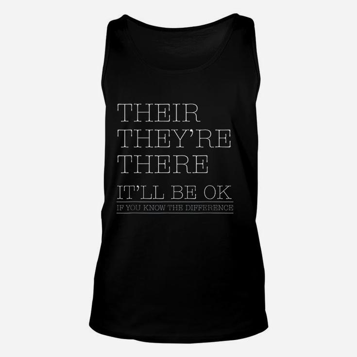 Their Theyre There Grammar Funny English Teacher Unisex Tank Top