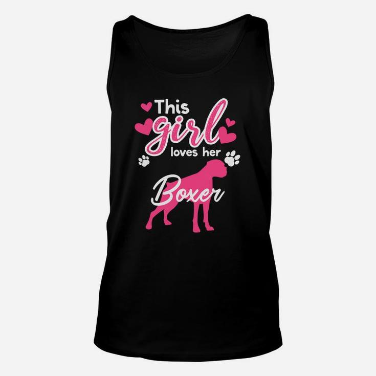 This Girl Loves Her Boxer Graphic Dog Love Unisex Tank Top