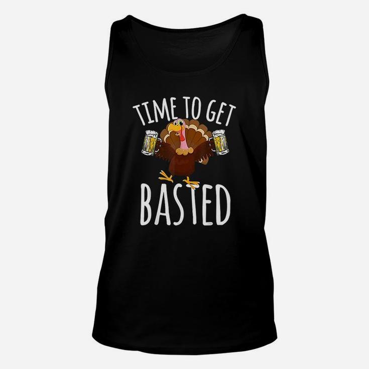 Time To Get Basted Funny Beer Thanksgiving Turkey Gift Unisex Tank Top