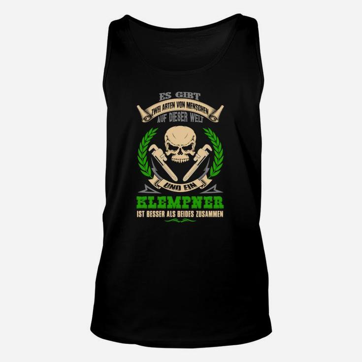 Totenkopf Unisex TankTop für Elektriker, Schwarzes mit Deutschem Spruch