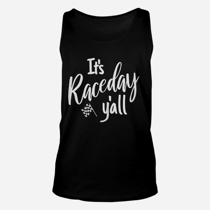 Track Racing Race Day Yall Checkered Flag Racing Quote Unisex Tank Top