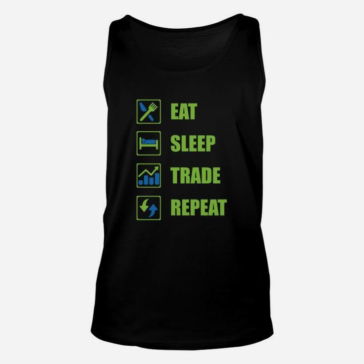 Trader Lifestyle Unisex TankTop, Eat Sleep Trade Repeat für Börsenenthusiasten