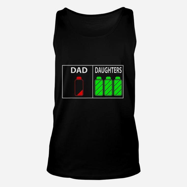Triplet Dad Of Three Daughters Funny Fathers Day Gift Unisex Tank Top