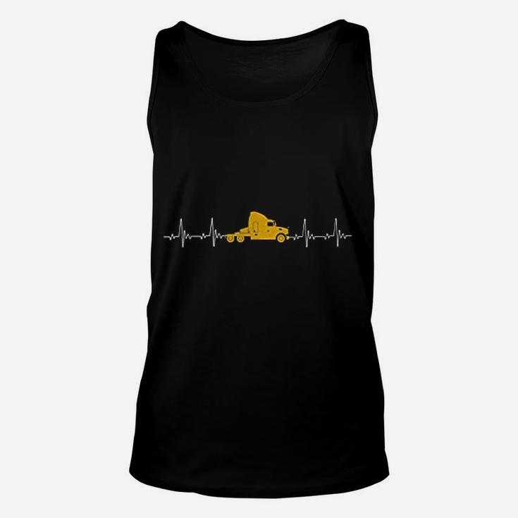 Truck Driver Heartbeat Trucking Funny Gift For Truckers Unisex Tank Top