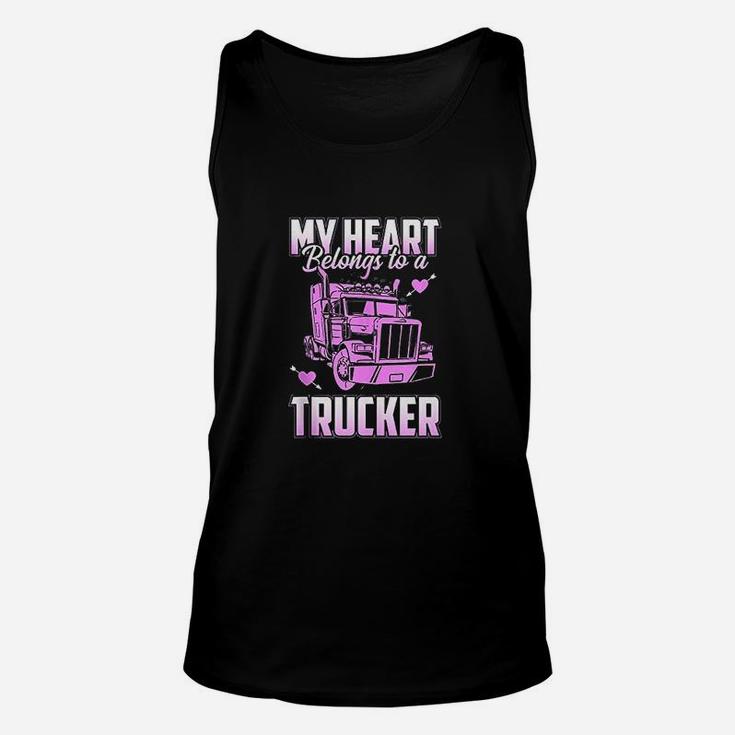 Trucker Wife Boyfriend Truck Driver Ladies Trucker Unisex Tank Top