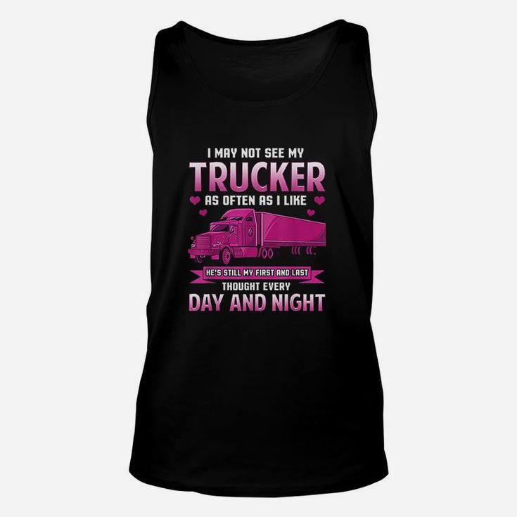 Trucker Wife Funny Gift Trucker Girlfriend Trucking Unisex Tank Top