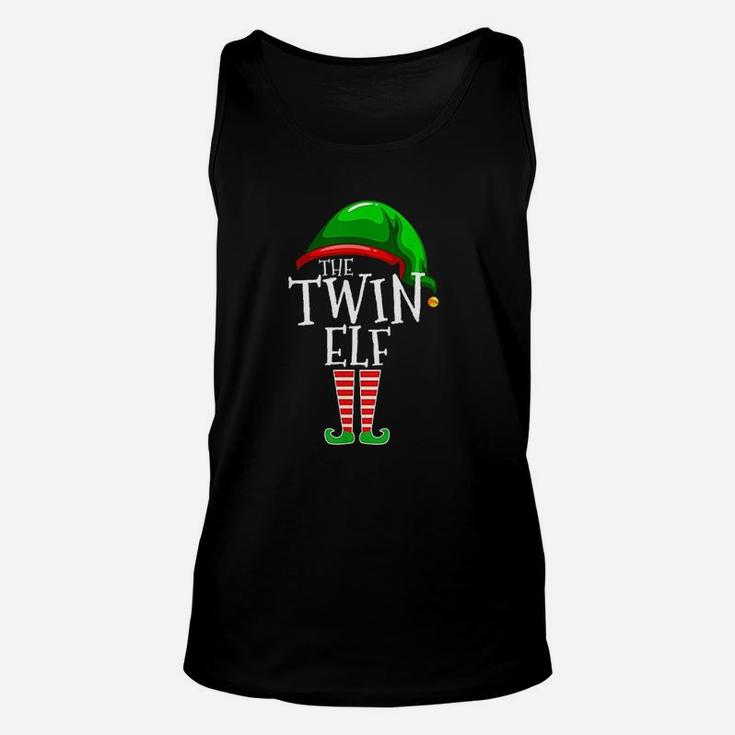 Twin Elf Group Matching Family Christmas Gift Brother Sister Unisex Tank Top