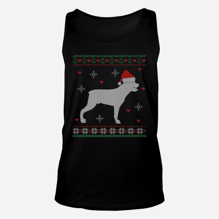 Ugly Christmas Rottweiler Funny Gift Dog Lover Unisex Tank Top