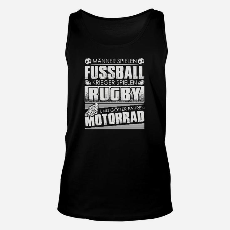 Unisex TankTop für Herren mit Motorrad & Rugby Spruch