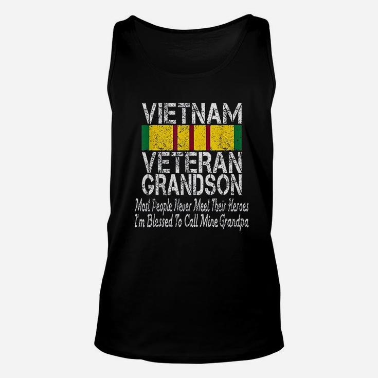 Us Military Family Vietnam Veteran Grandson Gift Unisex Tank Top