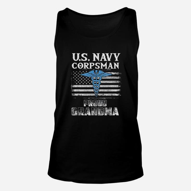 Us Navy Corpsman Proud Grandma Awesome Gift Unisex Tank Top