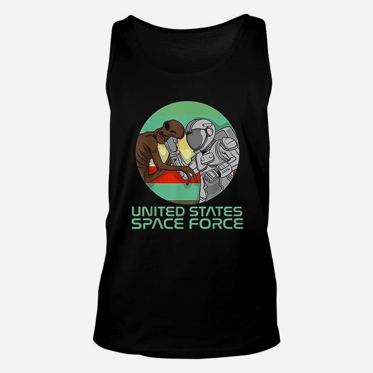 Us Space Force Funny Astronaut Versus Alien Unisex Tank Top