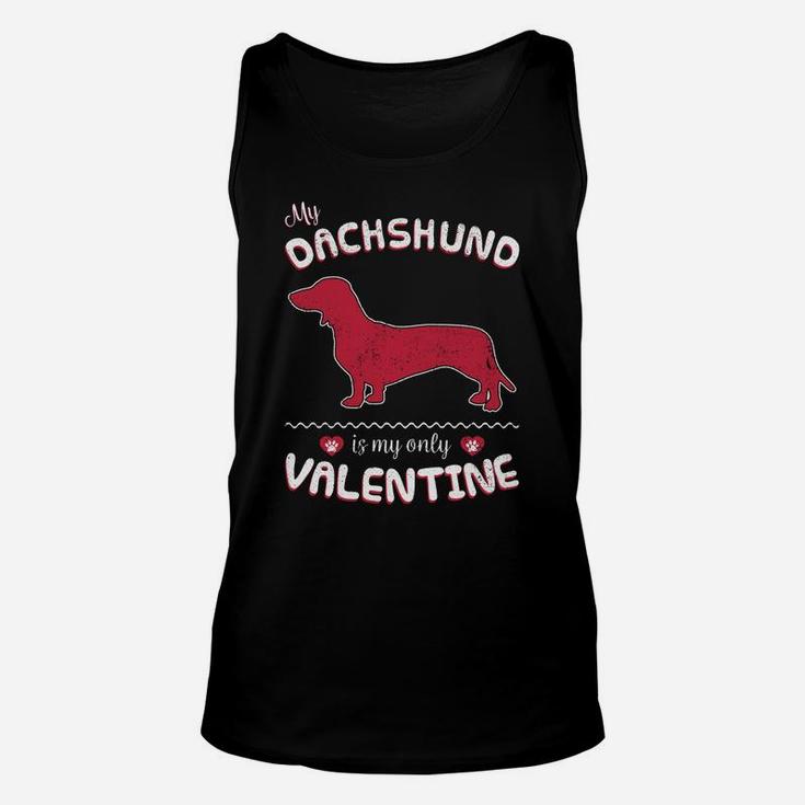 Valentine Dachshund Dog For Dachshund Dad Or Mom Unisex Tank Top